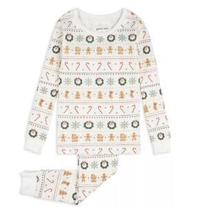 New Petit Lem Unisex Holiday Treats Fair Isle Print Thermal Pajama Set - 5
